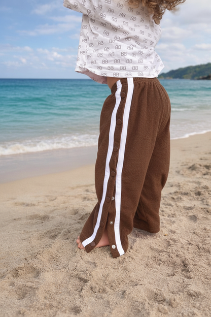 Snap Back Pants- BROWN SUGAR