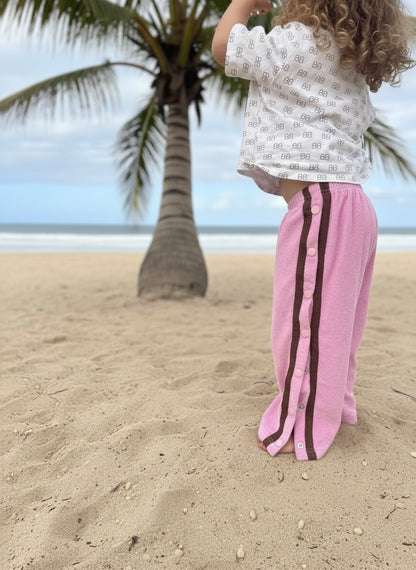 Snap Back Edit Pants- PINK CLOUD